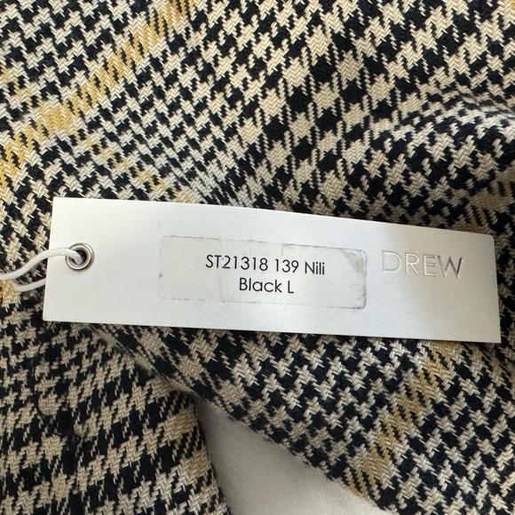 Drew Plaid W/ Black Velvet Collar & Cuffs One Button Blazer Women’s Size L - Picture 7 of 12